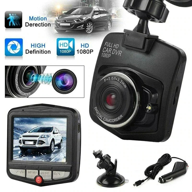 Front and Rear Dual Car Dash Dashboard Cam Surveillance Cameras with 720P HD Video Recording, Motion Sensor, and Gravity Sensor Lock