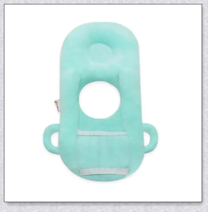 A soft, supportive pillow designed for hands-free baby feeding, featuring a secure bottle holder and premium, BPA-free materials.