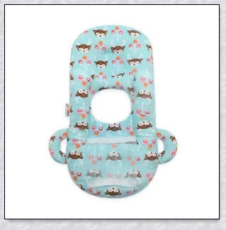 A soft, supportive pillow designed for hands-free baby feeding, featuring a secure bottle holder and premium, BPA-free materials.
