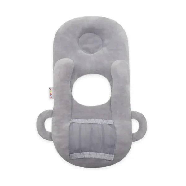 A soft, supportive pillow designed for hands-free baby feeding, featuring a secure bottle holder and premium, BPA-free materials.