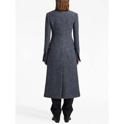 Elegant Woolen Long Coat for Women - A sophisticated and warm outerwear piece with a classic design and modern touches.