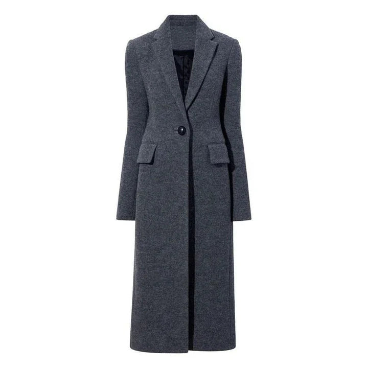 Elegant Woolen Long Coat for Women - A sophisticated and warm outerwear piece with a classic design and modern touches.