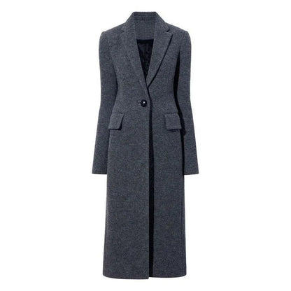 Elegant Woolen Long Coat for Women - A sophisticated and warm outerwear piece with a classic design and modern touches.