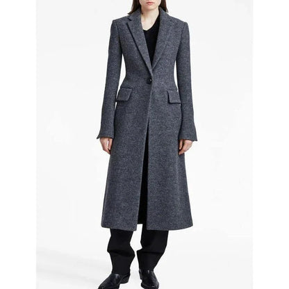 Elegant Woolen Long Coat for Women - A sophisticated and warm outerwear piece with a classic design and modern touches.