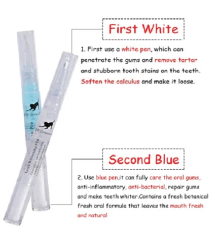 Dog Teeth Plaque Removing Pens - All-natural formula to gently clean and whiten your furry friend's teeth