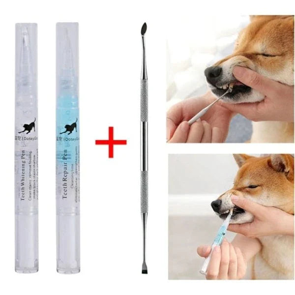 Dog Teeth Plaque Removing Pens - All-natural formula to gently clean and whiten your furry friend's teeth