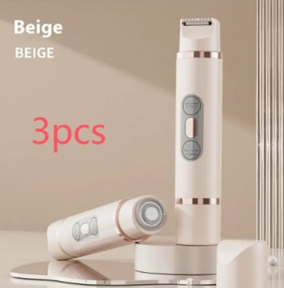 Dual-Head Electric Razor: Painless Women's Epilator for Bikini, Underarm, Face & Body Hair Removal