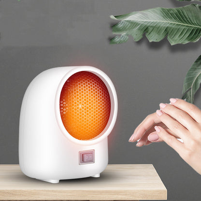 Mini home heater with 400W power output and 220V voltage rating for efficient room warming, featuring compact 180×140×100mm dimensions and in brown, pink, or white colour options