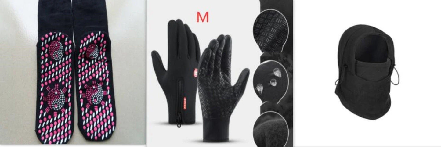 A versatile windproof ski hat with an integrated face mask and neck gaiter, providing complete protection from the elements during outdoor activities.