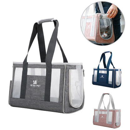 Portable pet carrier backpack for dogs and cats with breathable mesh and durable Oxford cloth