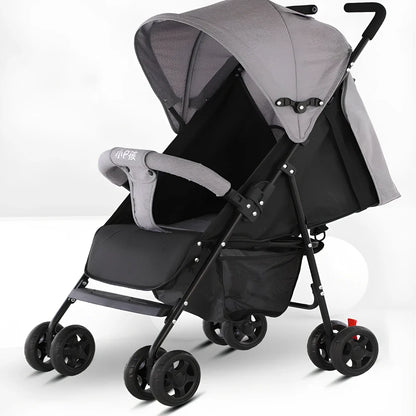 Lightweight baby stroller with wide 45cm seat and extended 90cm frame in noble purple colour