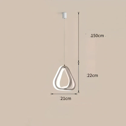 Nordic iron pendant lamp in black circle shape, 210mm diameter, adjustable 1m height with LED white light for bedroom