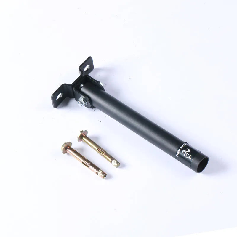 Wall barbell gun barrel rack with 25 steel pipe tubes for storing barbell rods, showing inner diameter options