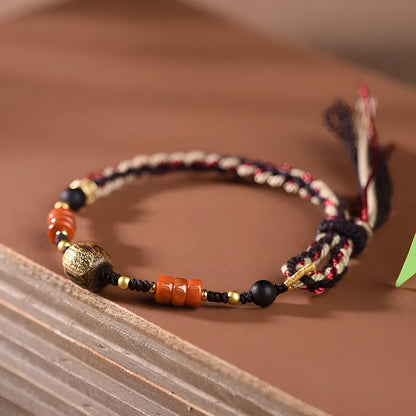 Hand woven flexible wire watch band bracelet in national ethnic style