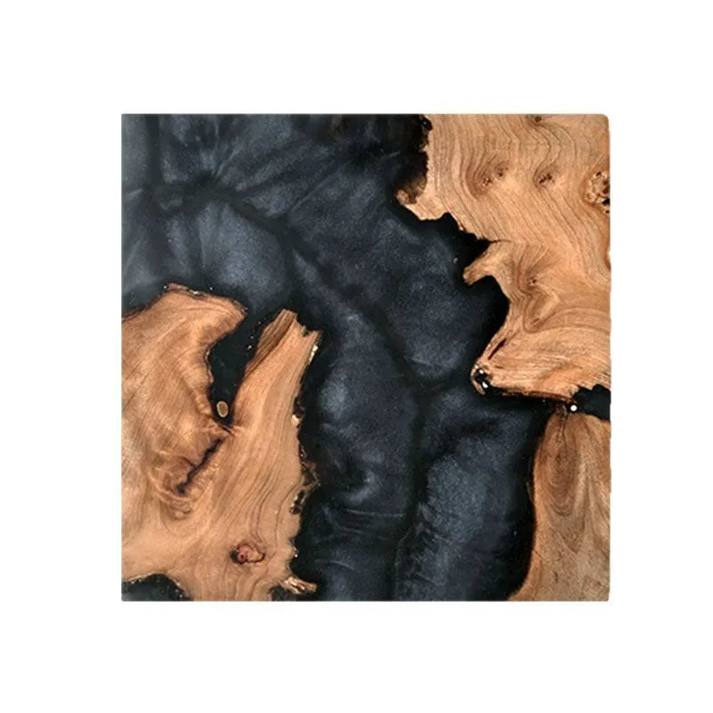 Nordic-style wooden coaster with irregular shape, 9.8cm diameter, for tea set protection