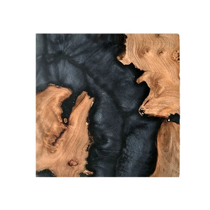 Nordic-style wooden coaster with irregular shape, 9.8cm diameter, for tea set protection