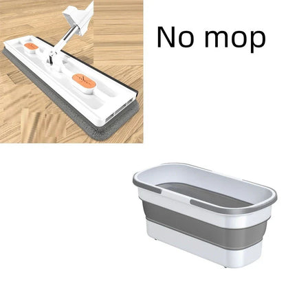 360° Rotating Flat Mop with Stainless Steel Handle and Self-Contained Dewatering Scraper for Effortless Floor Cleaning