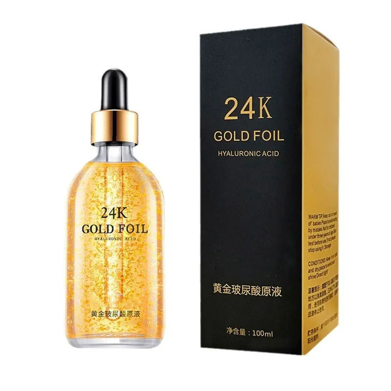 24K facial essence bottle with hyaluronic acid, ginseng and nicotinamide for neutral and combination skin