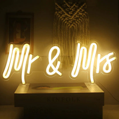 LED neon interior decoration sign with warm white lighting and acrylic construction