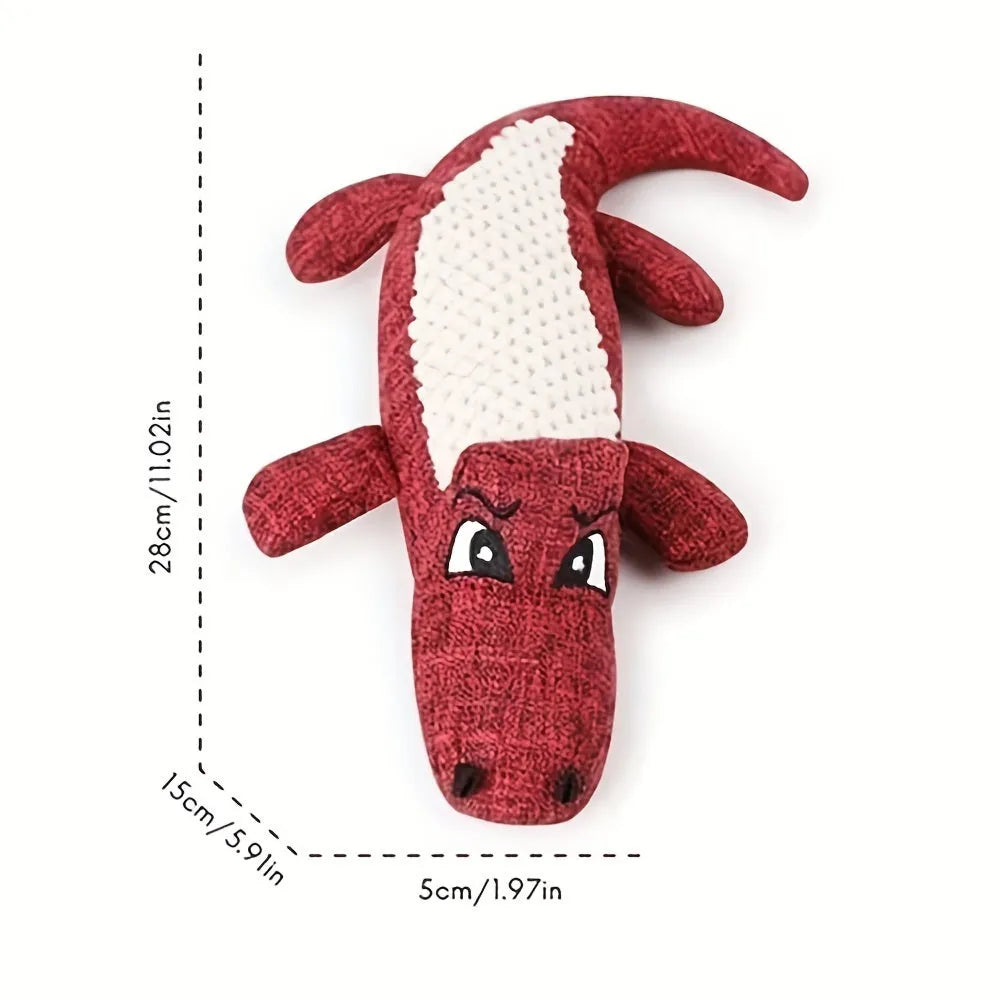 Blue, green, and red corn grid plush pet toy with squeaker for cats and dogs.