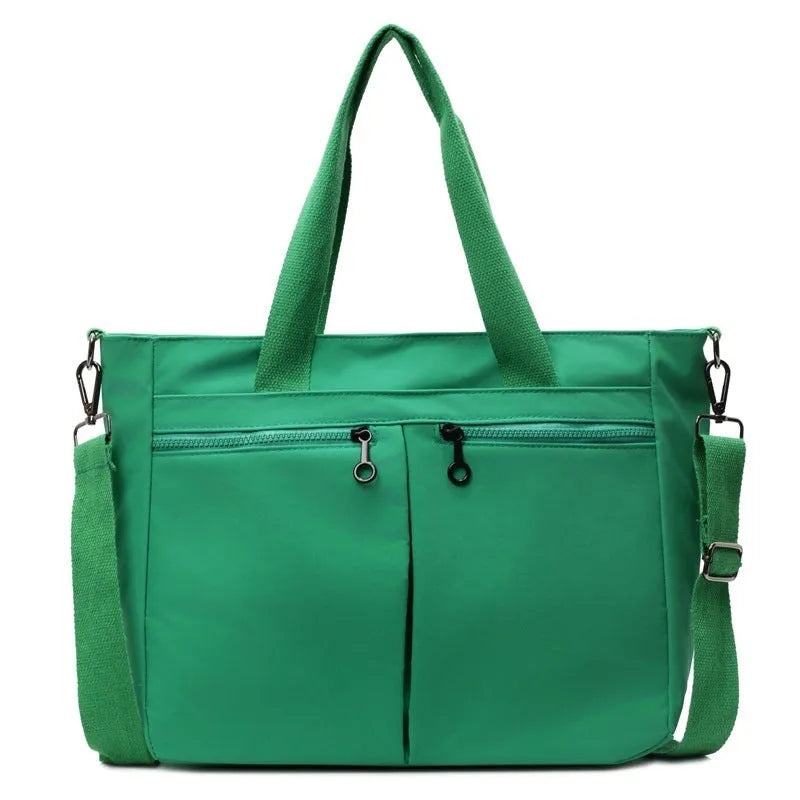 Large capacity solid colour Oxford cloth messenger bag with breathable ultra-light design