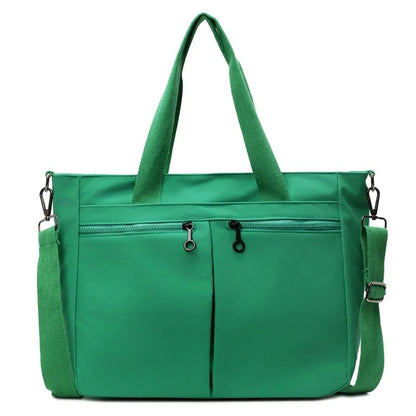 Large capacity solid colour Oxford cloth messenger bag with breathable ultra-light design