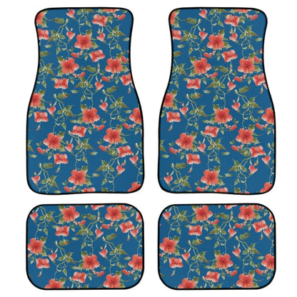 Printed rubber car foot mat set with 20mm thickness and waterproof lining in black