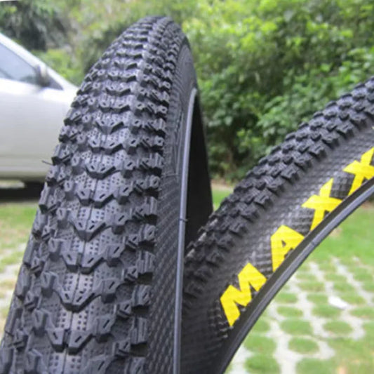 Mountain bike tyre with ultralight design, showing tread pattern and white label option, sizes from 26 to 29 inches.