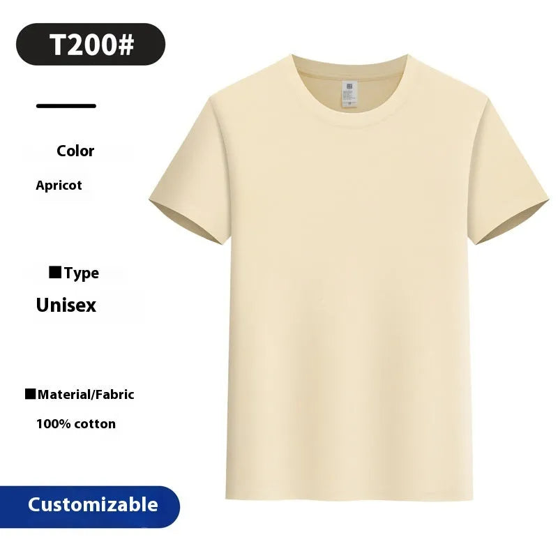 Round neck cotton summer top in solid colour, loose pullover style, sizes S to 5XL