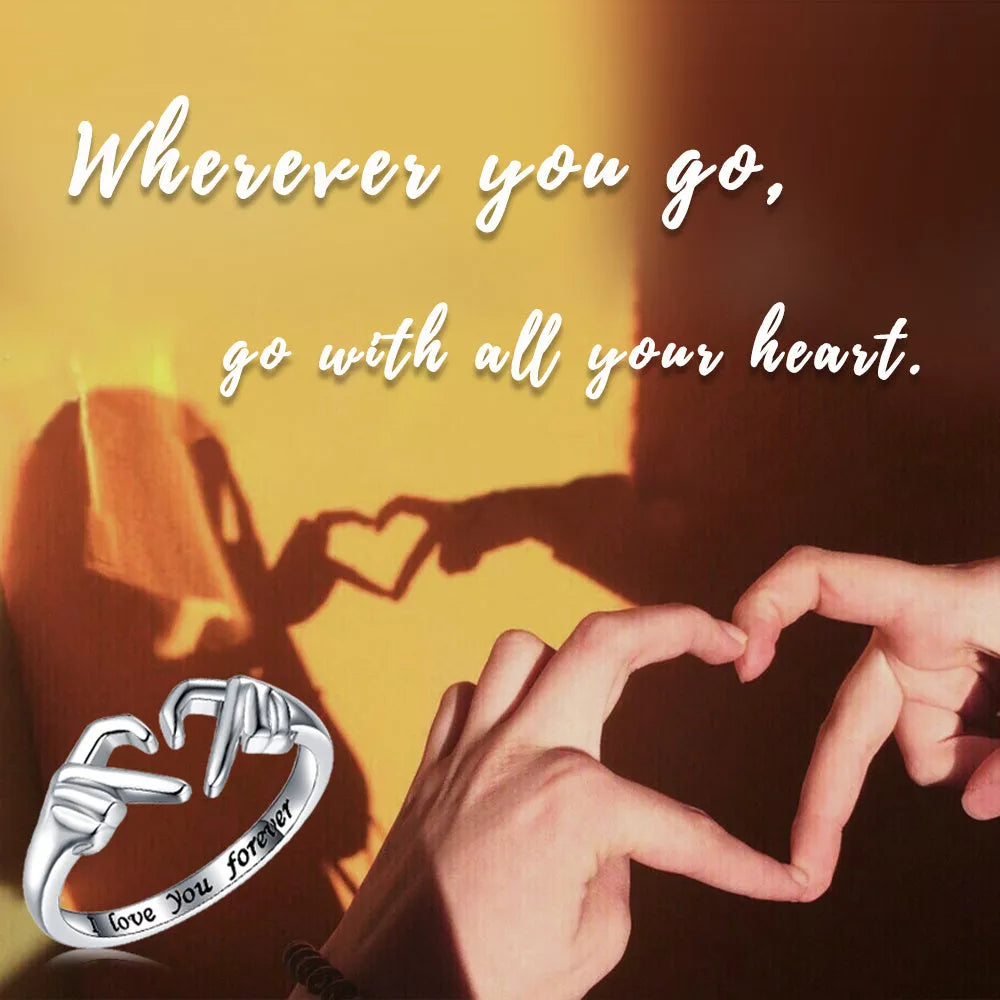 Adjustable Heart Claddagh Ring in silver, gold, or thick silver with love engraving