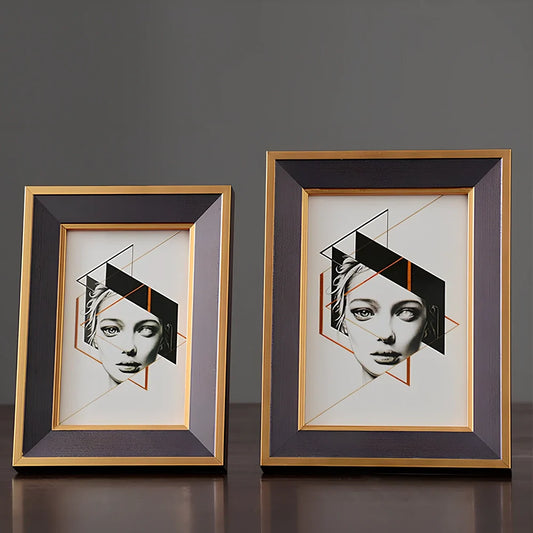 Solid wood picture frame decoration in three sizes for photo display