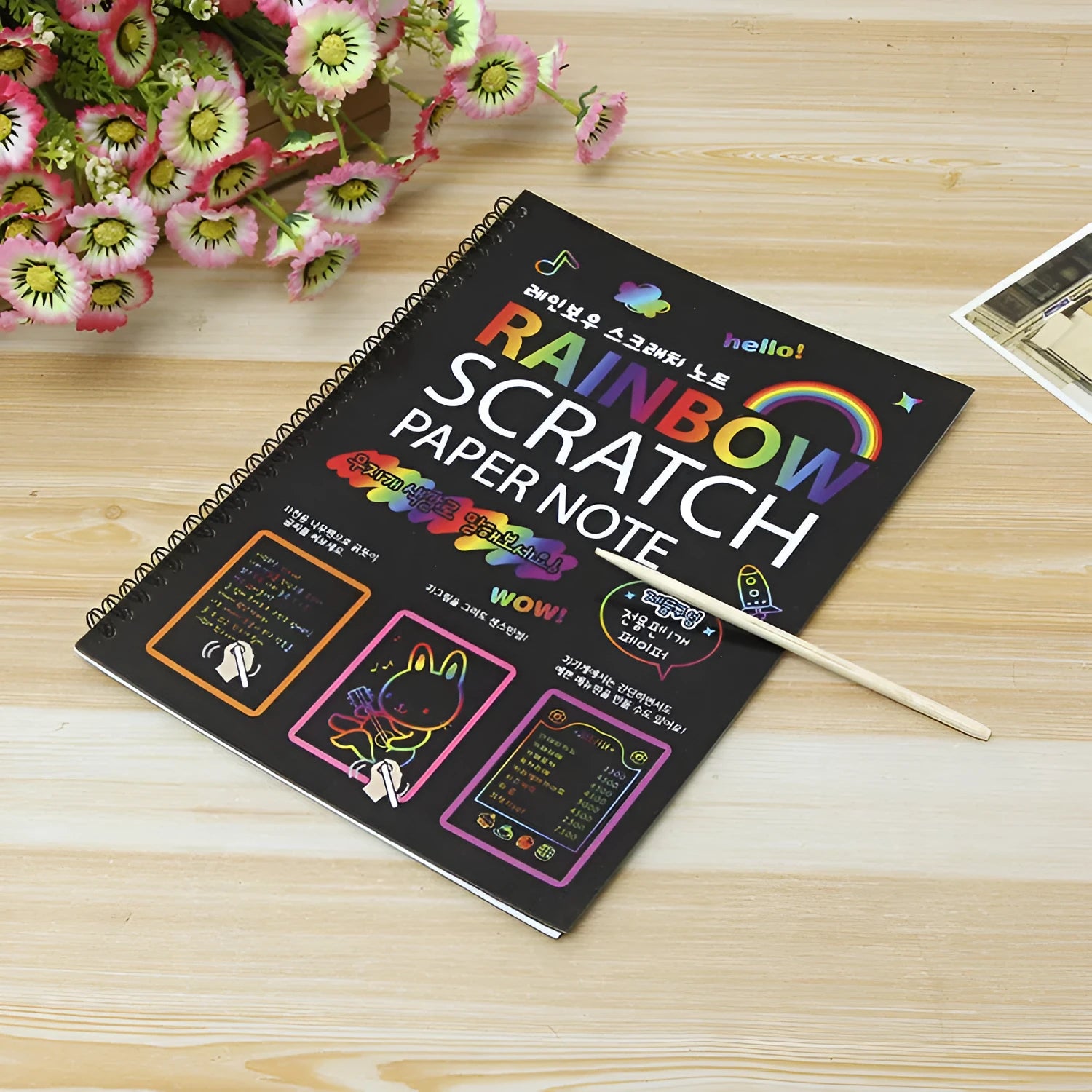 Large 26x19cm children's scratch art paper for DIY creative painting activities