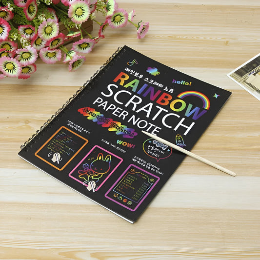 Large 26x19cm children's scratch art paper for DIY creative painting activities