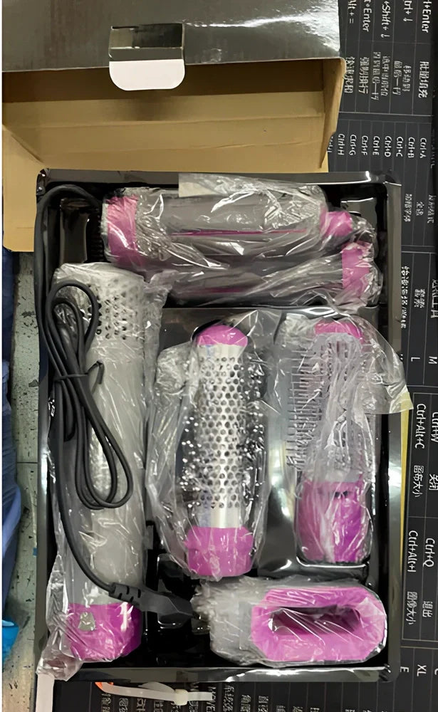 Multifunctional hot air curling iron in six colours with constant temperature technology and UK electrical compatibility