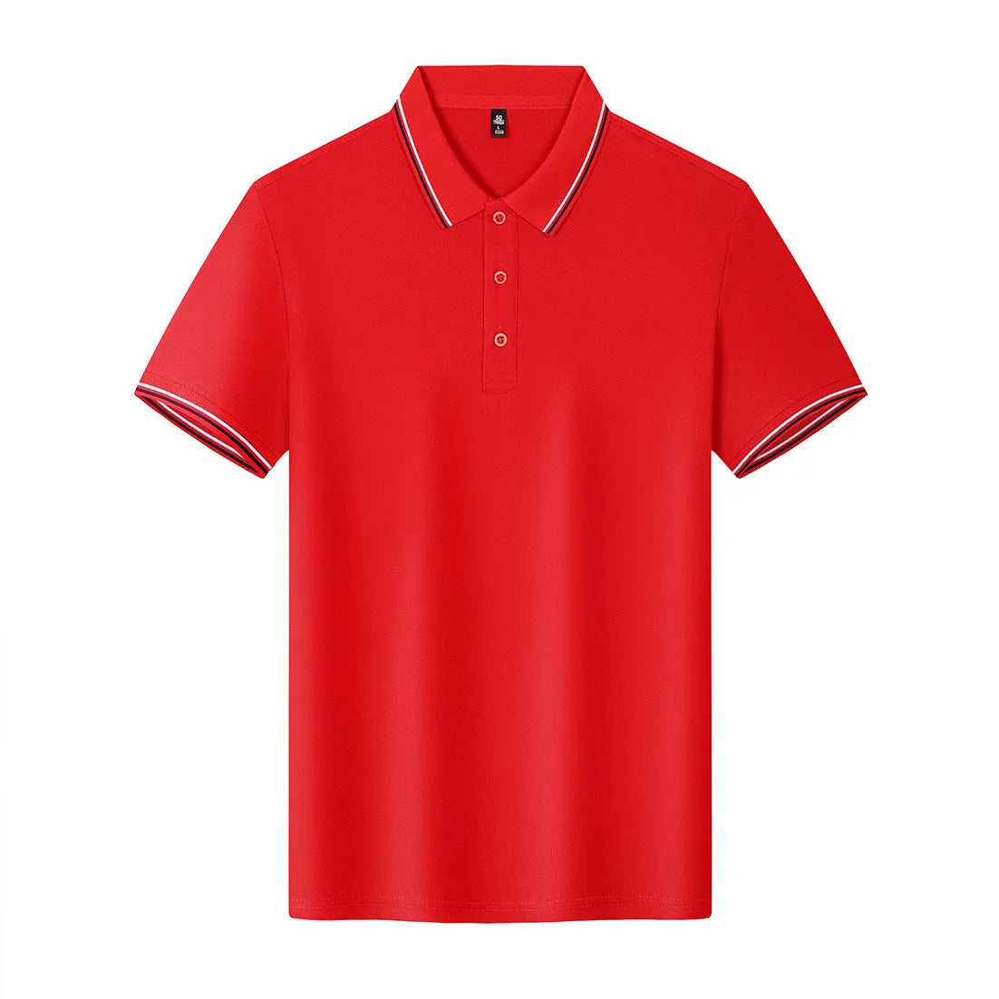 Solona ice-feeling work polo shirt in bright red with short sleeves and straight cut design