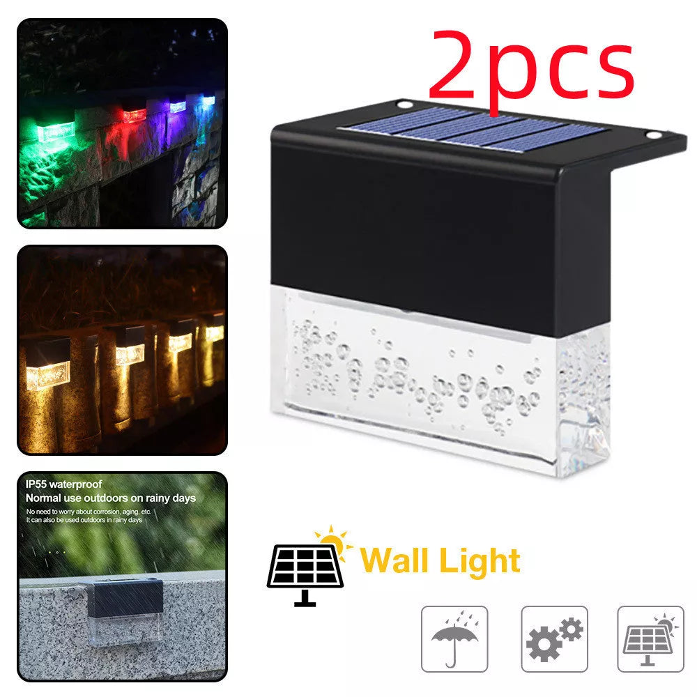 Waterproof RGB LED Solar Step Fence Light for outdoor decoration and illumination