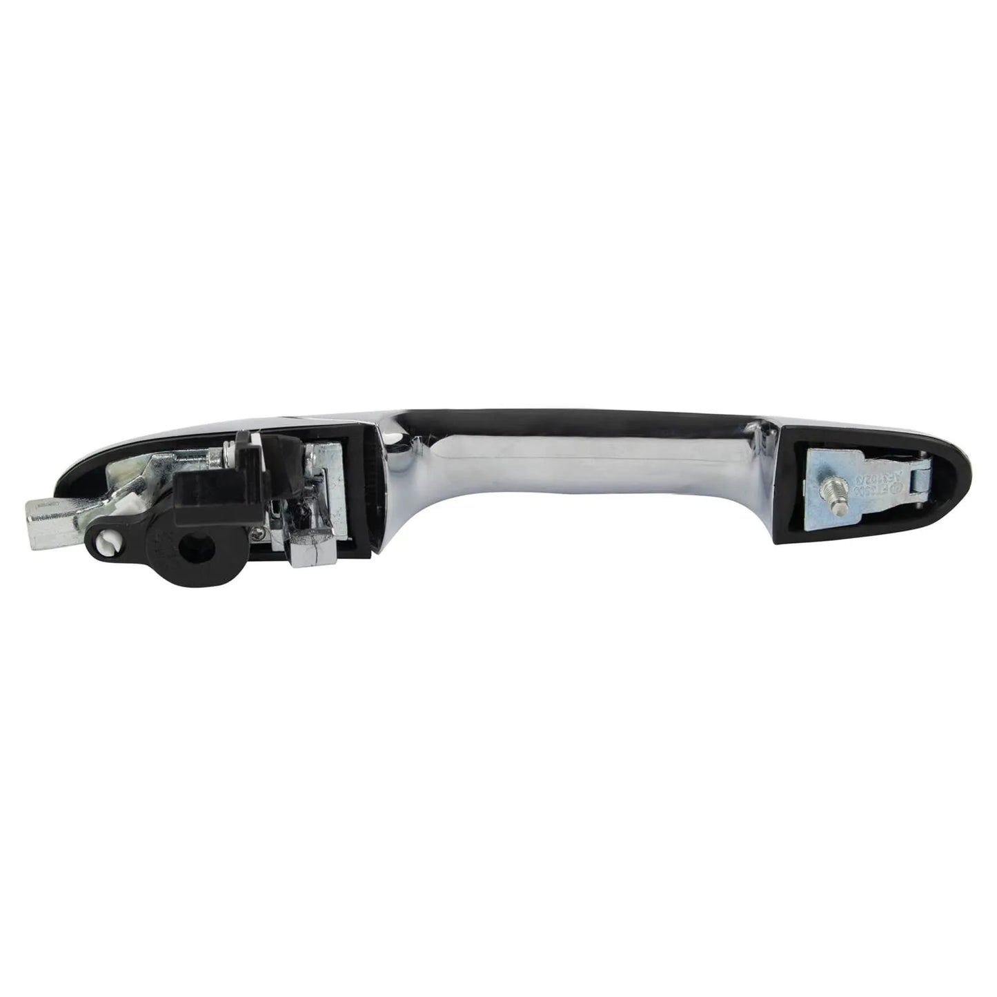 Black car door handle replacement part for a Fiat 500 vehicle.