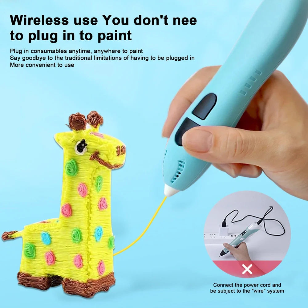 CRH Harmony 3D printing pen with wireless charging base and 1.75mm environmental protection PCL consumables