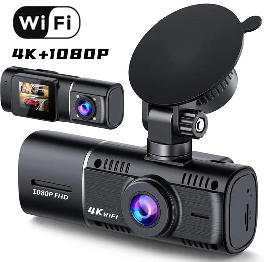 Cross-border driving recorder dashcam in standard black with 1.5-inch screen, car charger, and stand for windscreen mounting