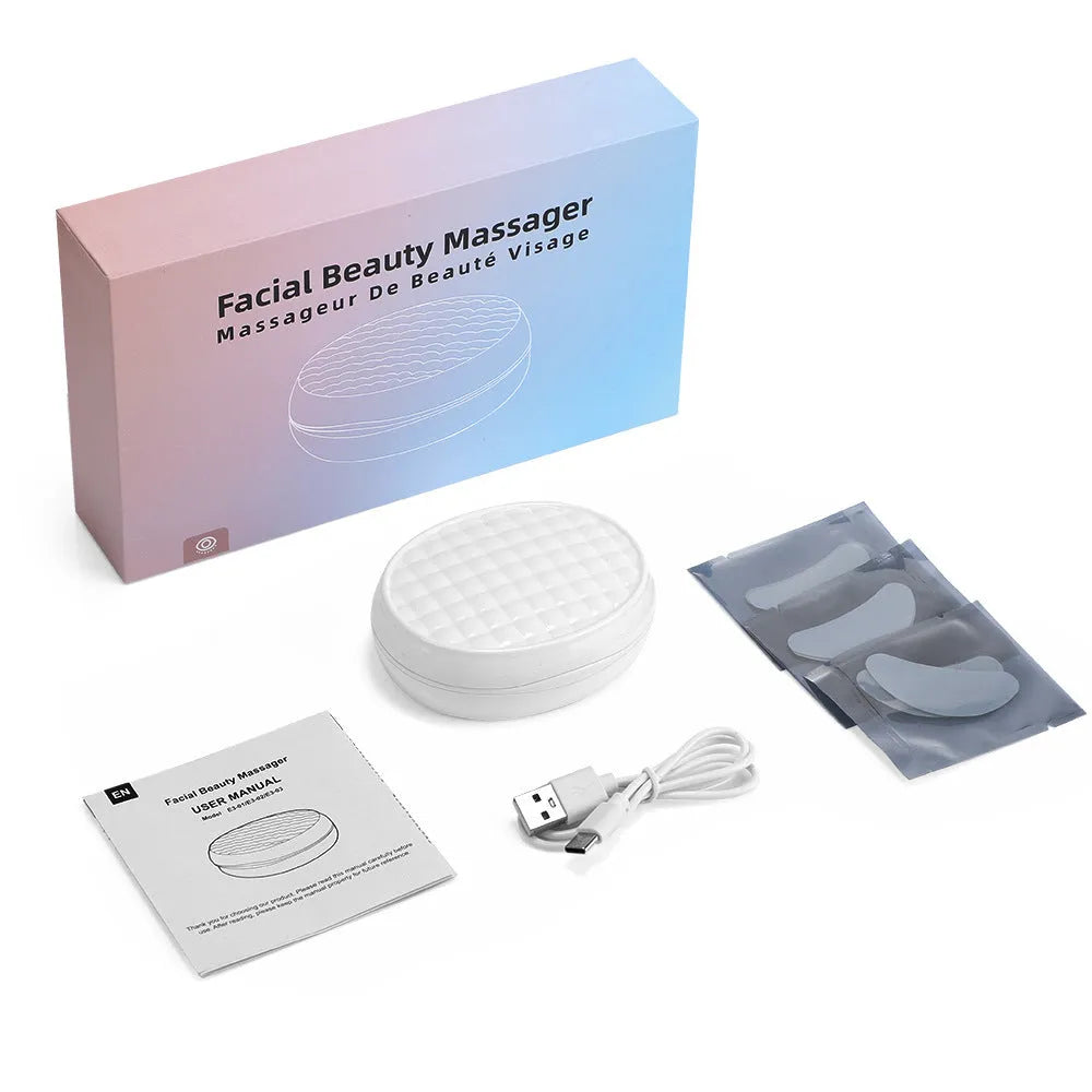 White red light EMS eye and facial massager device for home beauty care