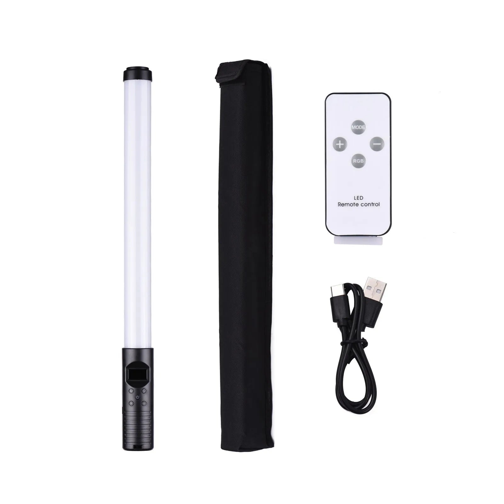 Handheld dual colour temperature LED photography fill light stick with RGB modes and USB charging