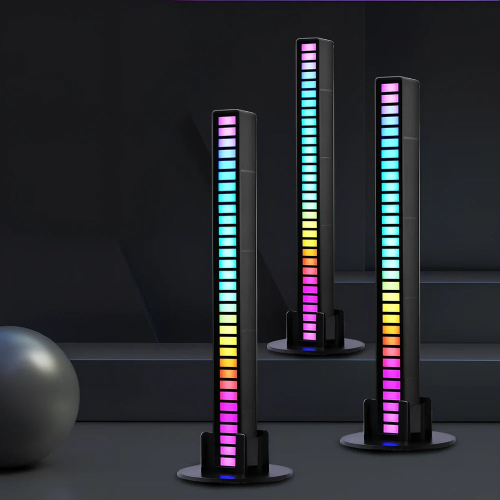 182mm RGB voice-activated music rhythm light with acrylic body and MICRO-USB power cable