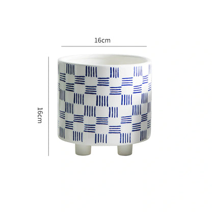 Colour-glazed ceramic flowerpot with 13cm base diameter for succulents and green plants