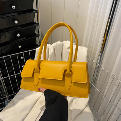 Women's PU small square shoulder bag in street trend style with document compartment