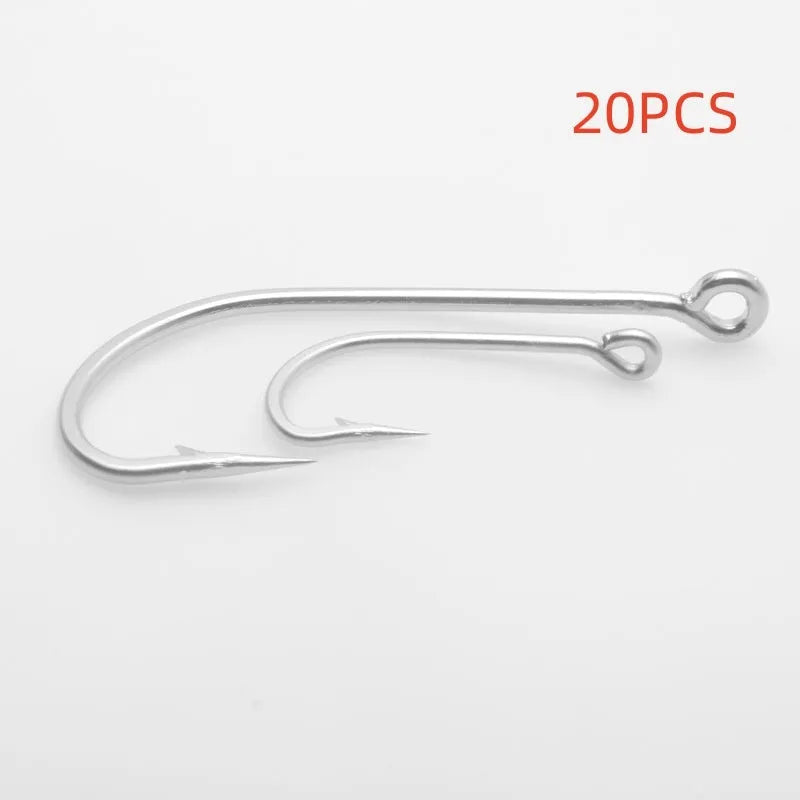Multi-specification stainless steel fishing hooks in 12 styles for ocean boat fishing targeting weever, snakehead, and seahorse species
