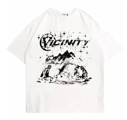 Men's retro hip hop print t-shirt in polyester fabric showing printed design in available colours TKL472 and TKL473