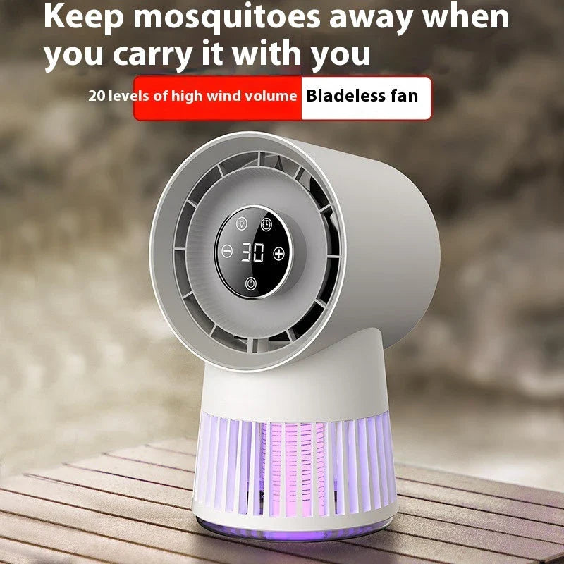 Powerful Dual-Function Mosquito Killer Fan - USB Rechargeable Mini Desk Cooler