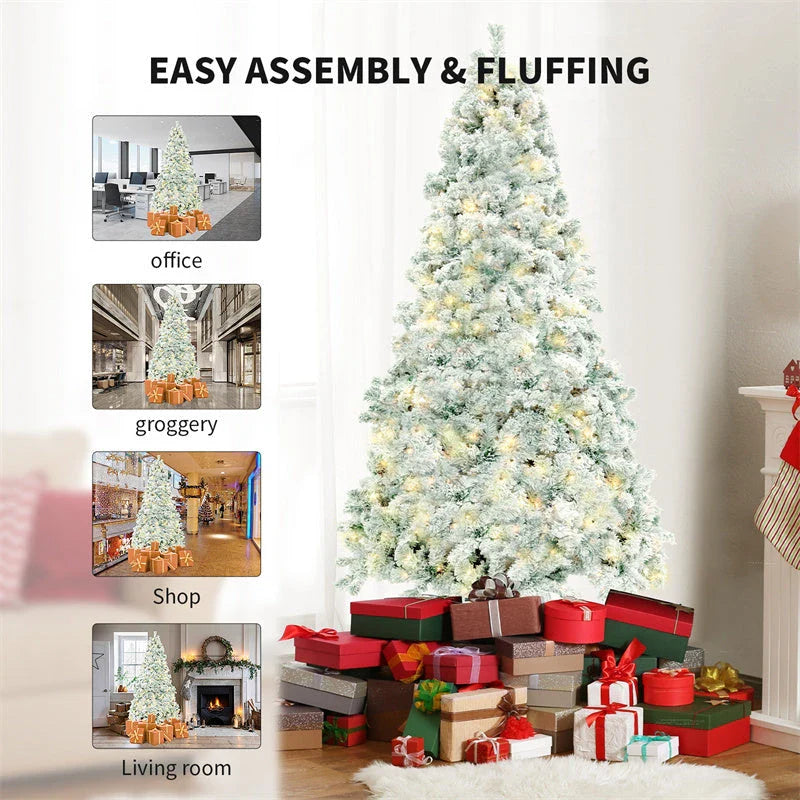 Premium PVC Artificial Christmas Tree with Snowy Branches and Lush Green Foliage