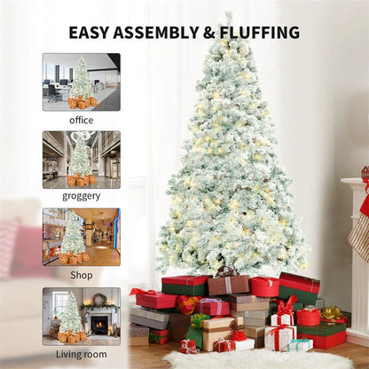 Premium PVC Artificial Christmas Tree with Snowy Branches and Lush Green Foliage