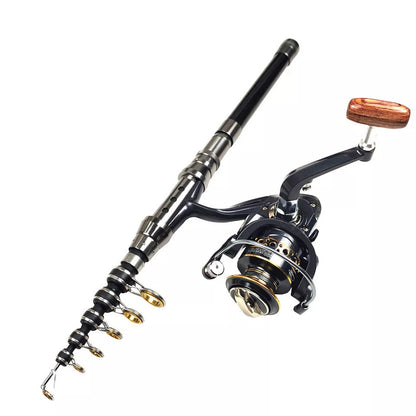 Carbon telescopic sea fishing rod with hard fishing adjustment, lengths 2.1-3.0m